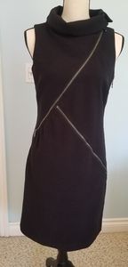 Michael Kors black cowl neck zippered dress
